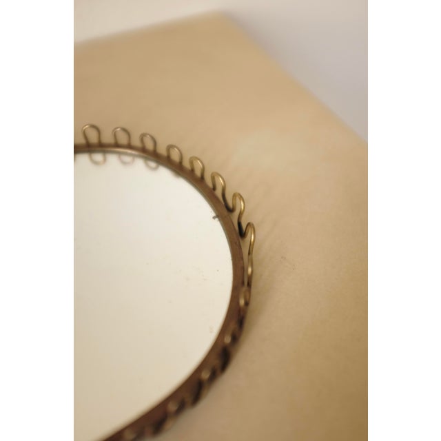 1950s Swedish Modern Oval Brass Mirror Tray For Sale - Image 4 of 7