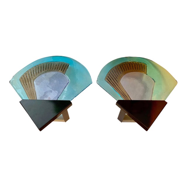 1980s Murano Glass Itre Wall Lights - a Pair For Sale