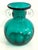 Late 20th Century Emerald Green Glass Art Deco Vase With Handles For Sale - Image 9 of 9