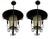 French Iron and Tole Glass-Paneled Lantern, 1970s, Set of 2 For Sale