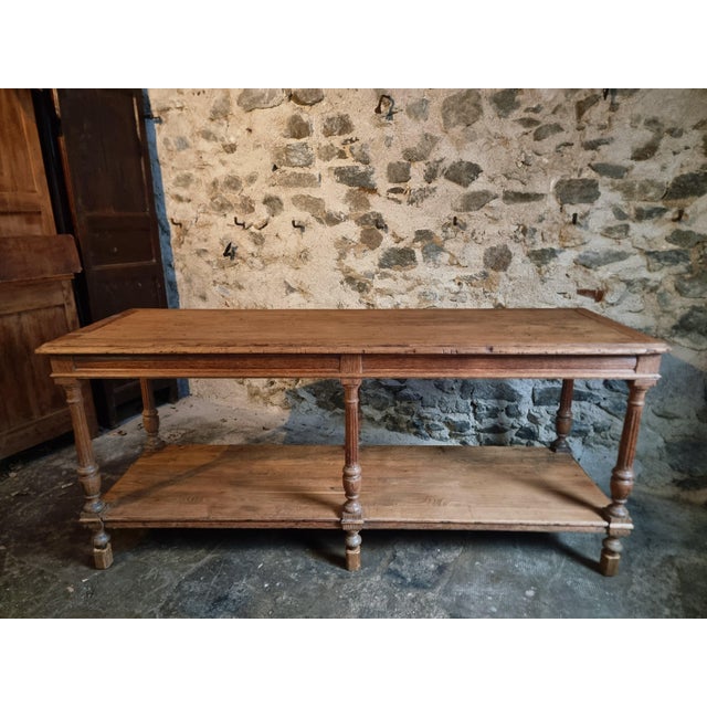 Rustic Antique French Oak Drapers Table, 19th Century For Sale - Image 3 of 18