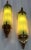 Pair Vintage 1940s Skyscraper Art Deco Wall Sconces Fixture Brass & Opaline Green Glass Rod Ship Light For Sale - Image 4 of 6