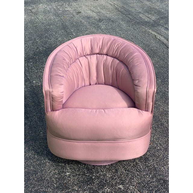 Mid-Century Modern Adrian Pearsall for Comfort Designs Lavender Tufted Swivel Chair For Sale - Image 3 of 11