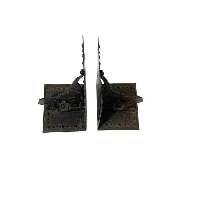Wrought Iron Bookends by Hugo Berger for Goberg, Germany, 1910s, Set of 2 For Sale - Image 3 of 8