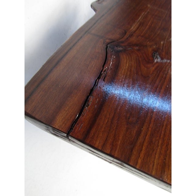 Wood Late 20th Century Rustic Live-Edge Slab Table For Sale - Image 7 of 10