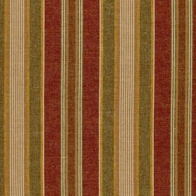 Schumacher Edgemere Stripe Fabric in Indian Red For Sale