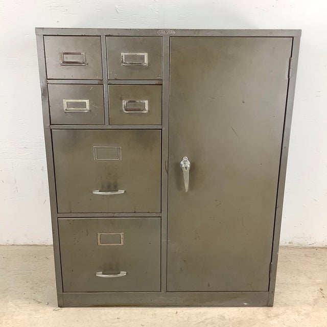 Industrial Vintage Industrial Modern Filing Cabinet For Sale - Image 3 of 12