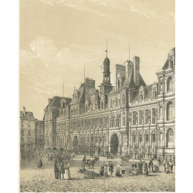 After Philippe Benoist, Paris City Hall, 1860, Lithograph For Sale - Image 4 of 9