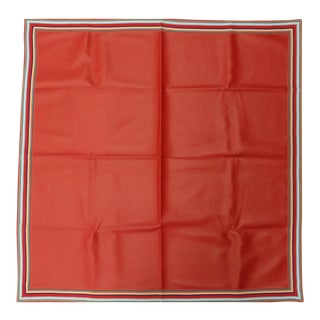 Red Vinyl Table Cover With Multicolor Grosgrain Border For Sale