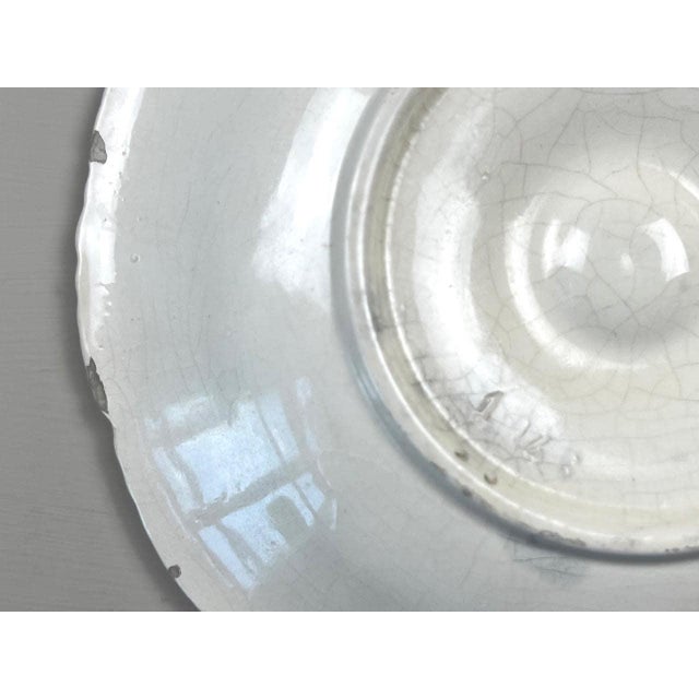 Late 20th Century Antique Longchamp Majolica Asparagus Plate: French Barbotine Shell Motif For Sale - Image 5 of 15