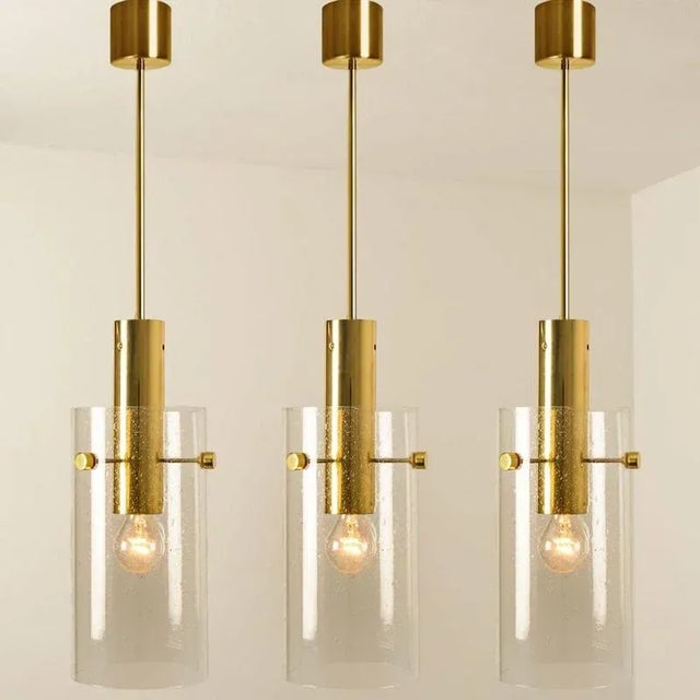 Large Brass and Glass Pendant from Glashütte Limburg, 1970s For Sale - Image 6 of 18