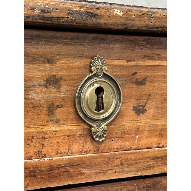 Early 19th Century 19th Century Italian Neoclassical Walnut Commode Inlay 3 Drawer Chest For Sale - Image 5 of 14