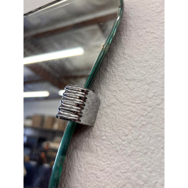 1940s Italian Modern Asymmetrical Mirror With Shelf For Sale - Image 5 of 10