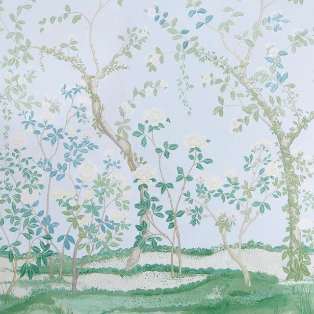 English garden meets Chinoiserie in this stunning green design. Originally drawn to scale on French canvas, this vast...