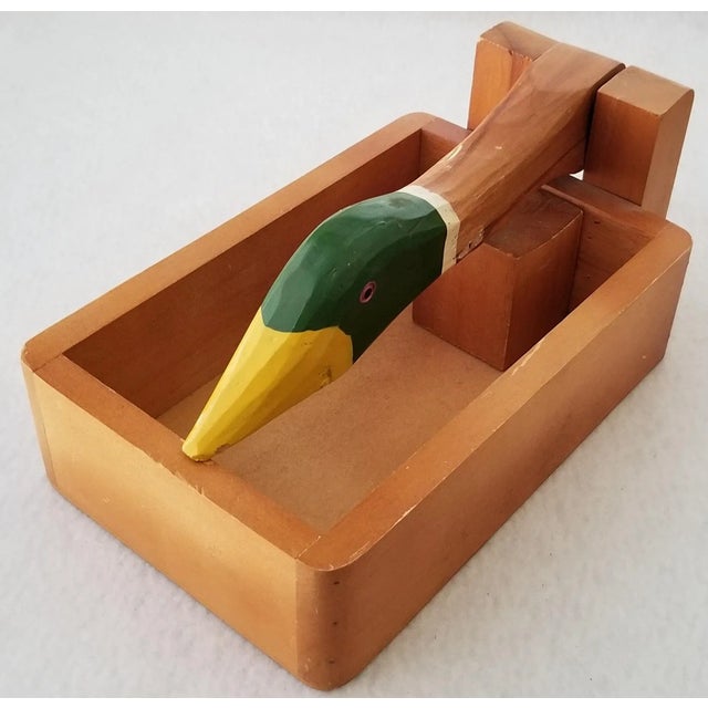 Mid-Century Modern Vintage Wooden Mallard Duck Nutcracker For Sale - Image 3 of 9
