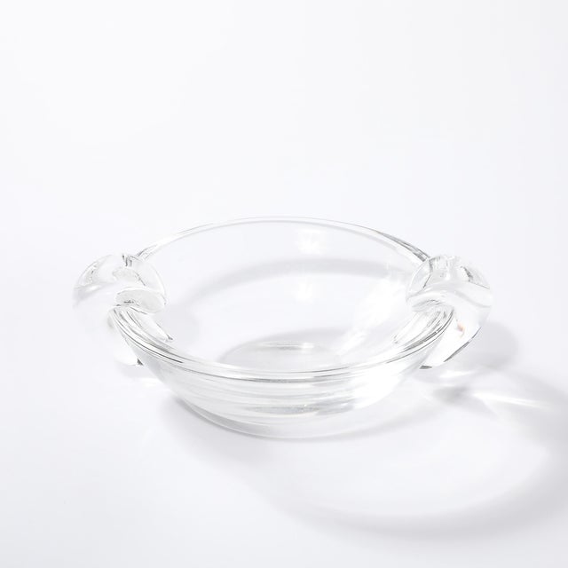 Mid-Century Modernist Crystal Dish Signed Steuben For Sale - Image 13 of 18