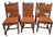 Antique Carved Oak Chairs, 1800s, Set of 6 For Sale