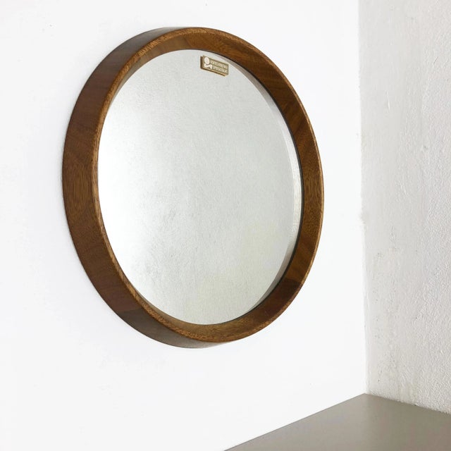 Germany Crystal Glass and Oakwood Mirror, 1960s For Sale - Image 4 of 18