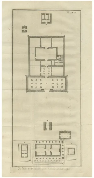 Antique Plans of Amara and Tentyra Temples by Cornelis de Bruijn, 1710
