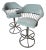 Vintage 1970s Mid Century MCM Tulip Style Chrome Swivel Bar Stools For Sale
