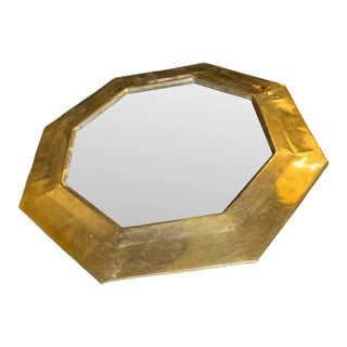 MCM Brass Wrapped Octagon Mirror For Sale