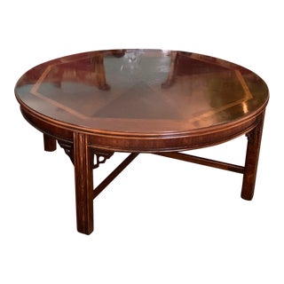 Vintage Mahogany Lane Cocktail Table With Fretwork For Sale