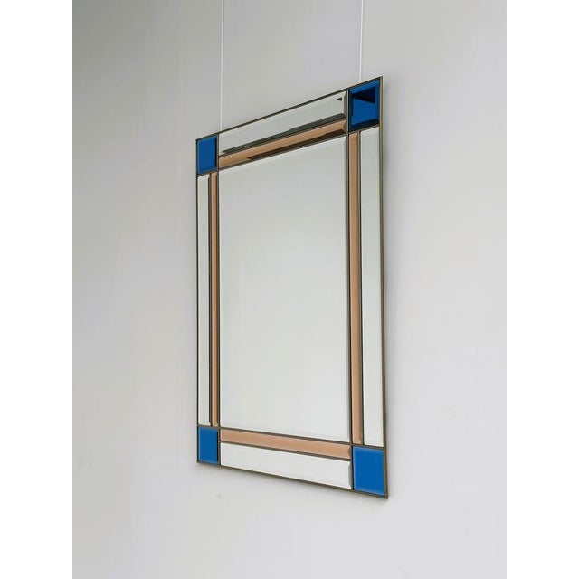 Vintage Italian Brass Beveled Mirror, 1980s For Sale - Image 5 of 13