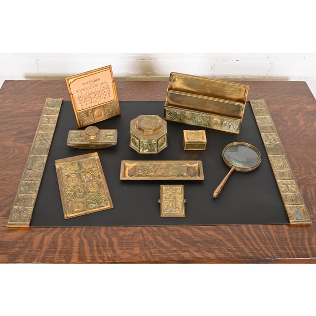 Tiffany Studios New York Bookmark Pattern Bronze Inkwell For Sale - Image 11 of 12