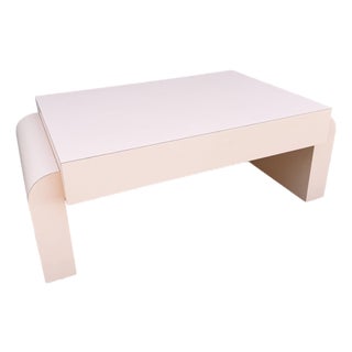 Postmodern Light Pink Laminate Floating Waterfall Coffee Table For Sale