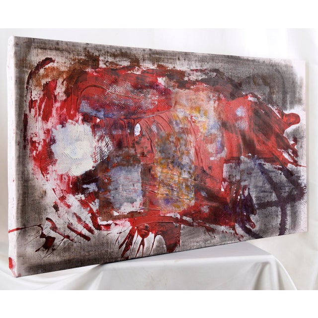 Bold abstract expressionist composition by D. Whelan (American, 20th Century). The base layer of this piece is grey and...