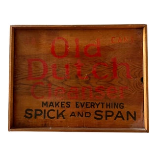 1930s Old Dutch Cleanser Spick and Span Wood Sign For Sale