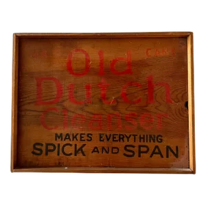 1930s Old Dutch Cleanser Spick and Span Wood Sign