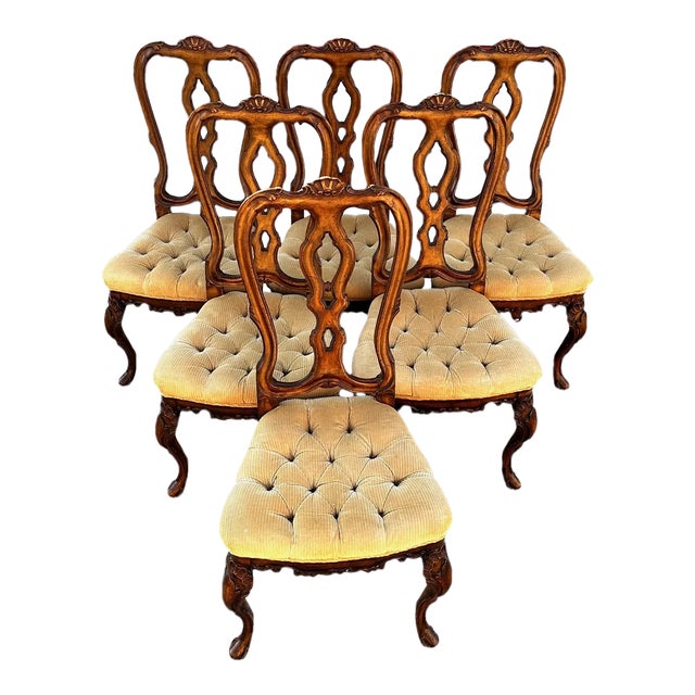 Antique Set of 6 George II Style Dining Chairs For Sale