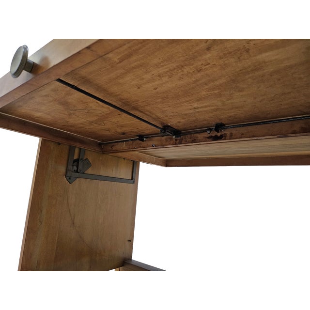 1950s Expandable Bar Cart Attributed to John Keal for Brown Saltman, Maple For Sale - Image 12 of 17