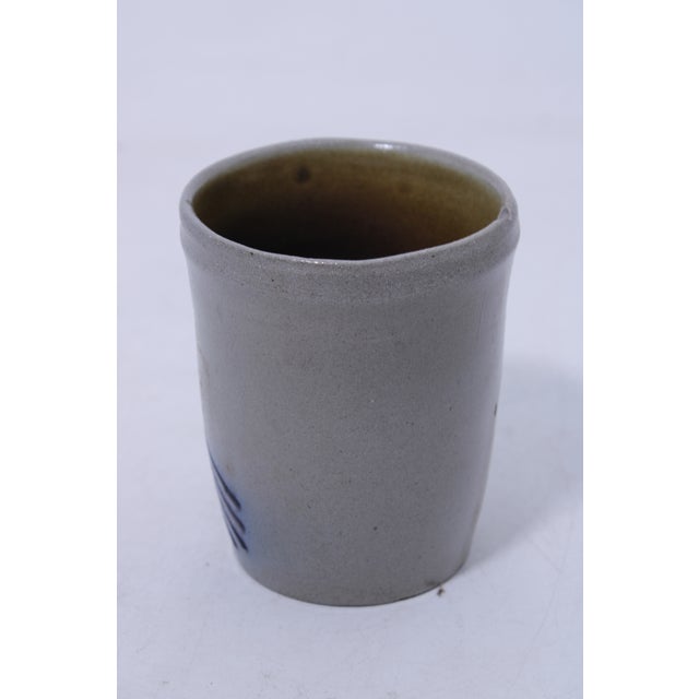 Traditional 1980s Blue Stoneware Cup W. Bird Design For Sale - Image 3 of 14