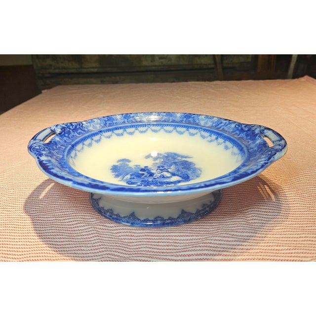 English Late 19th Century Royal Dalton Watteau Pedestal Bowl For Sale - Image 3 of 12