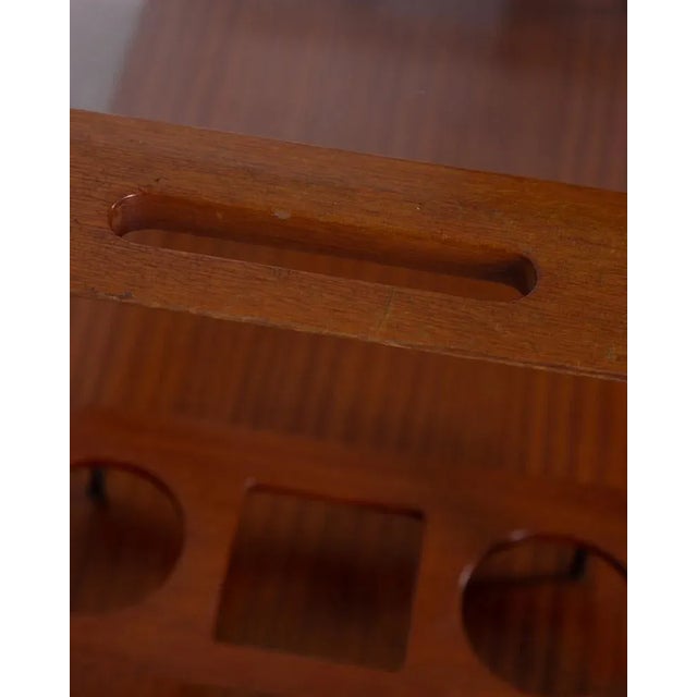 Brown Serving Trolley in Wood and Glass by Cesare Lacca, 1950s For Sale - Image 8 of 9