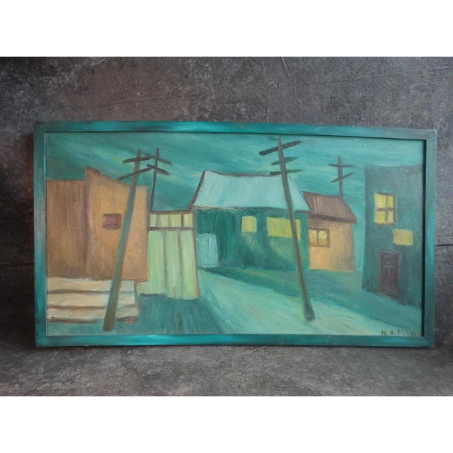 A very jazzy and playful work, measures 30" x 16" and the frame is 31" x 17 1/2". This painting is reproduced on p. 333 of...