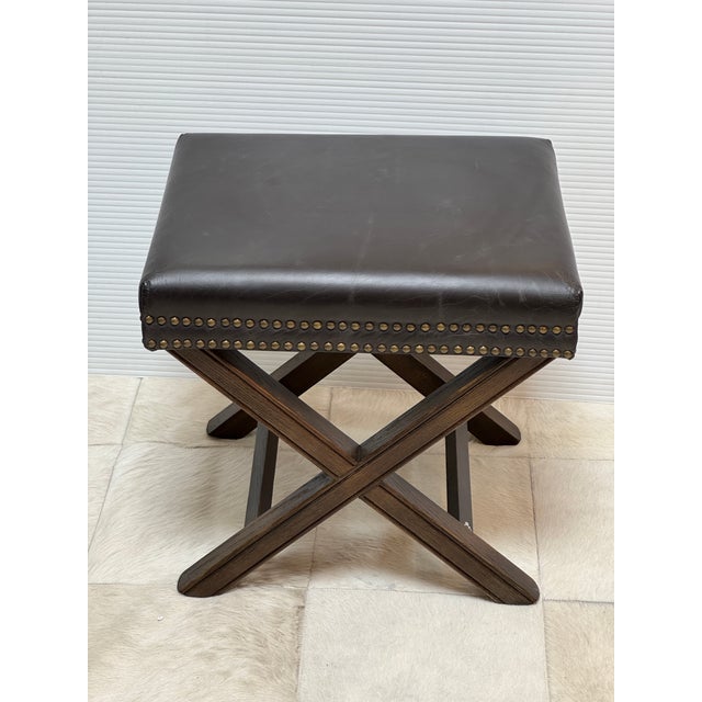 2020s Four Hands Elyse Ottoman, Durango Smoke For Sale - Image 5 of 12