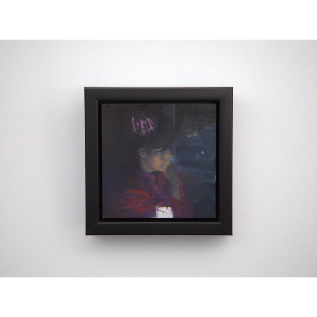 In "The Big Mirror 2," a figure emerges from a dark, atmospheric background, illuminated softly to reveal subtle features...