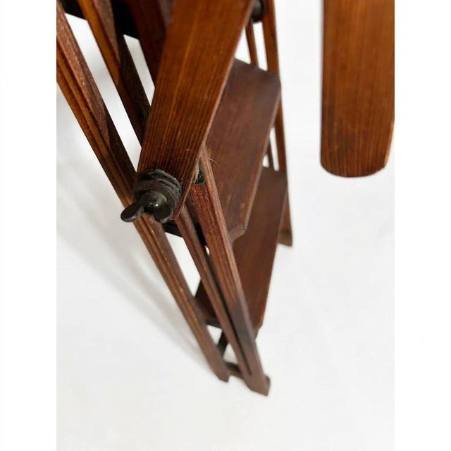 Late 19th Century Magnificent Victorian Architectural a-Frame Ladder, Presentation & Showroom Display Model - 1 Piece For Sale - Image 10 of 12