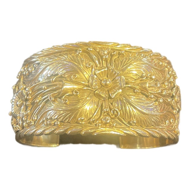 Vintage Native American Solid 14k Gold Cuff by George Begay For Sale