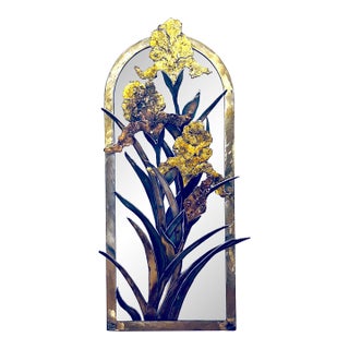 Blooming Iris - 1990's 3-Dimensional Steel Wall Sculpture by Sam Briseno For Sale