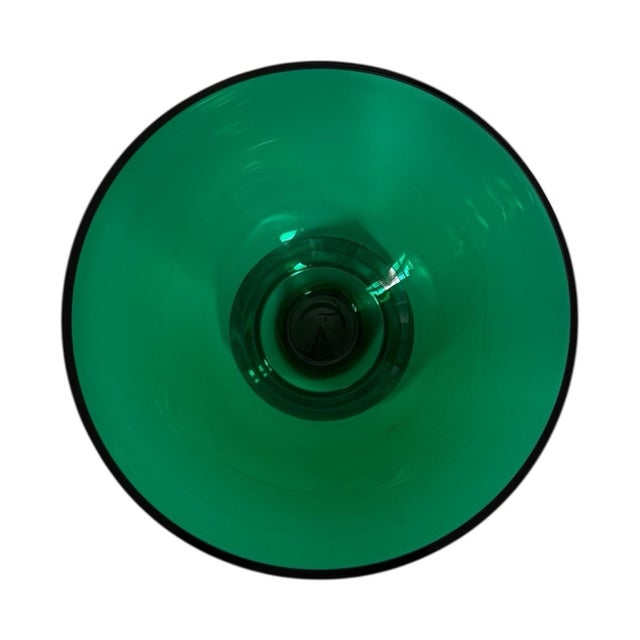 Emerald Contemporary Emerald Crystal / Glass Centerpiece Bowl For Sale - Image 8 of 8