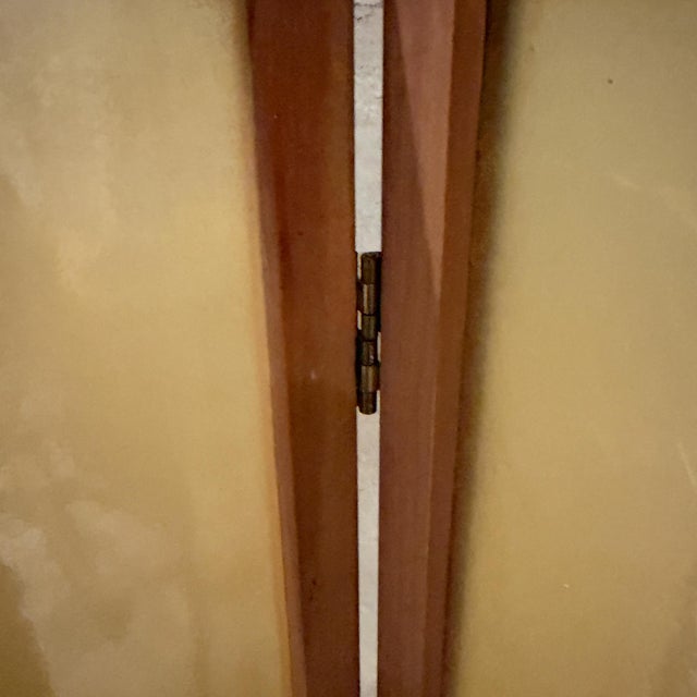 Brass Vintage Japanese Four-Panel Folding Floor Screen Mid Century Organic Modern For Sale - Image 8 of 17