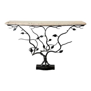 William Switzer French Art Nouveau Style Iron Console Table For Sale