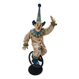 Large Figurine of Clown on Unicycle by Jun Asilo, Philippines, 1990s For Sale