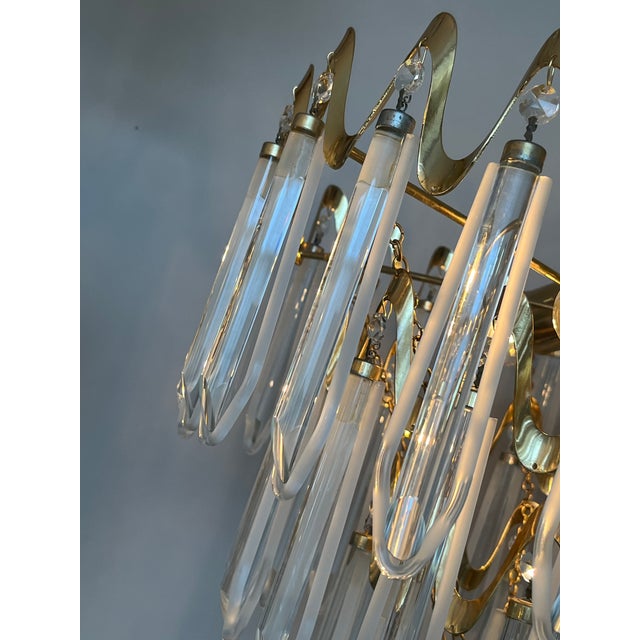 Vintage Art Deco Style Crystal Chandelier, 1970s For Sale - Image 10 of 14