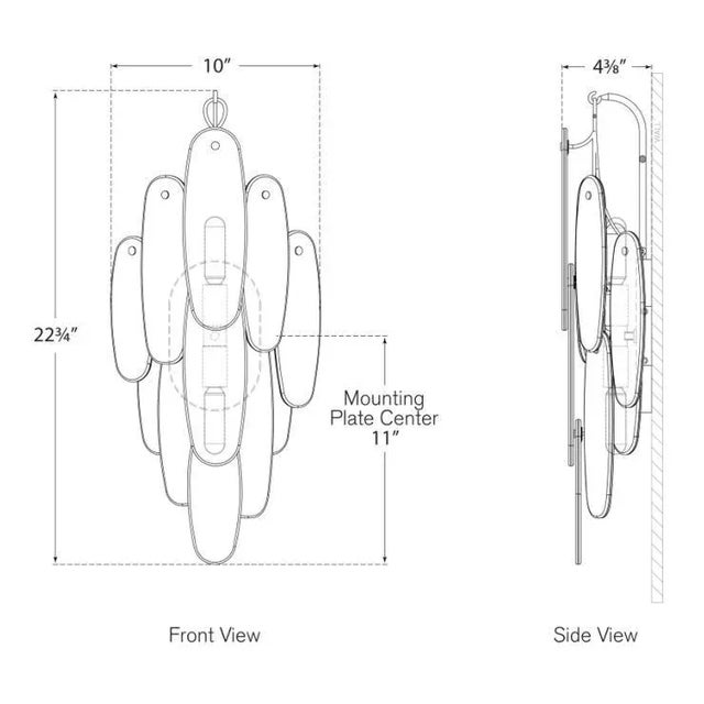 Transitional Chapman & Myers for Visual Comfort Signature Cora Large Waterfall Sconce in Antique-Burnished Brass with Alabaster For Sale - Image 3 of 3
