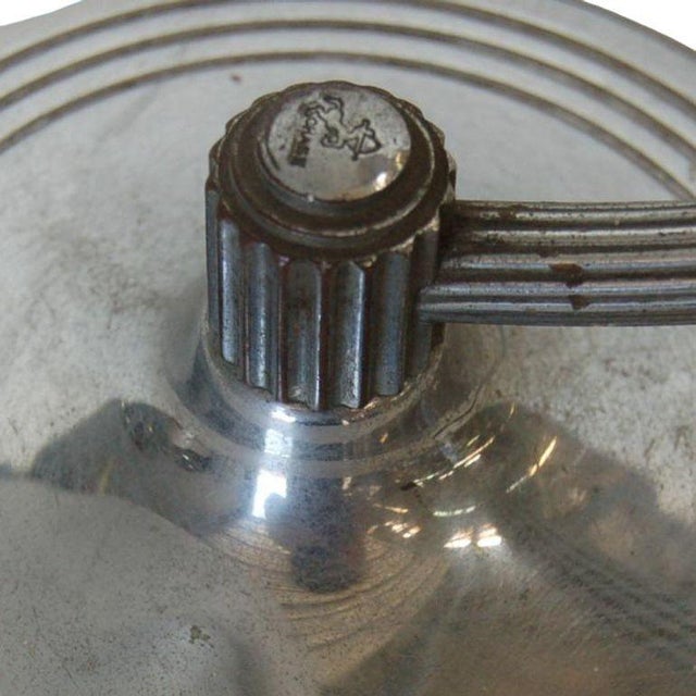 Metal 1930s Nickel Plated Accent Table Lamp With Frosted Bell Lamp Shade For Sale - Image 7 of 7